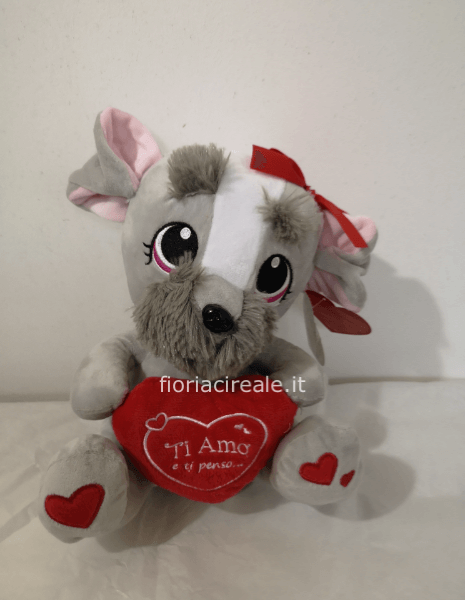 peluche asinella con cuore